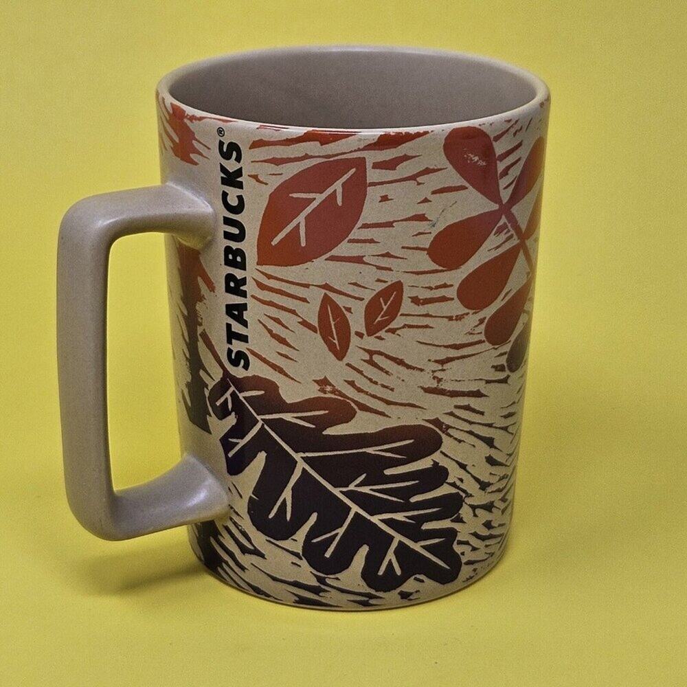Starbucks Autumn Leaves Coffee Mug, cup  11 Ounces 4 3/4" Tall
